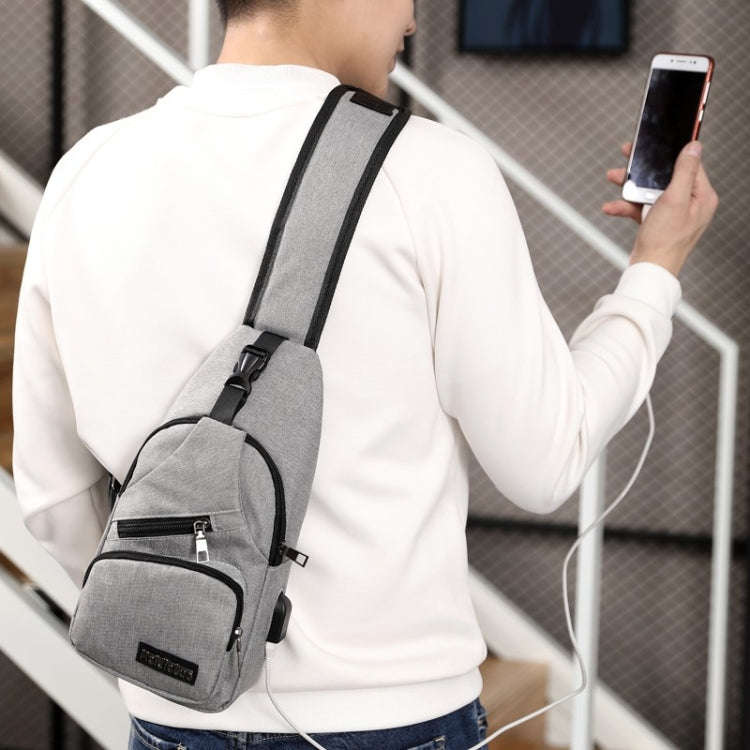 MeiJieLuo Simple Men Chest Bag Sports Youth Shoulder Crossbody Bag(Blue)