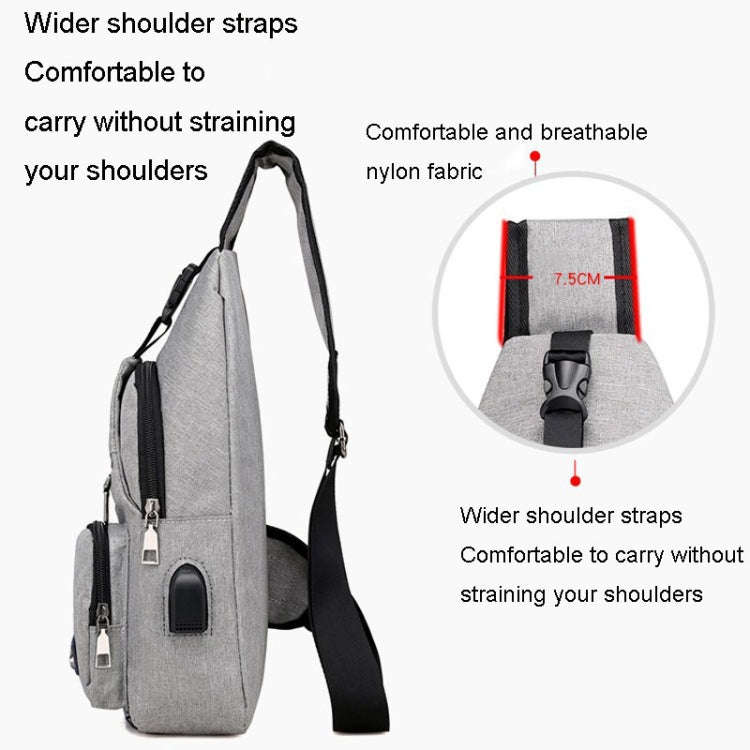 MeiJieLuo Simple Men Chest Bag Sports Youth Shoulder Crossbody Bag(Blue)