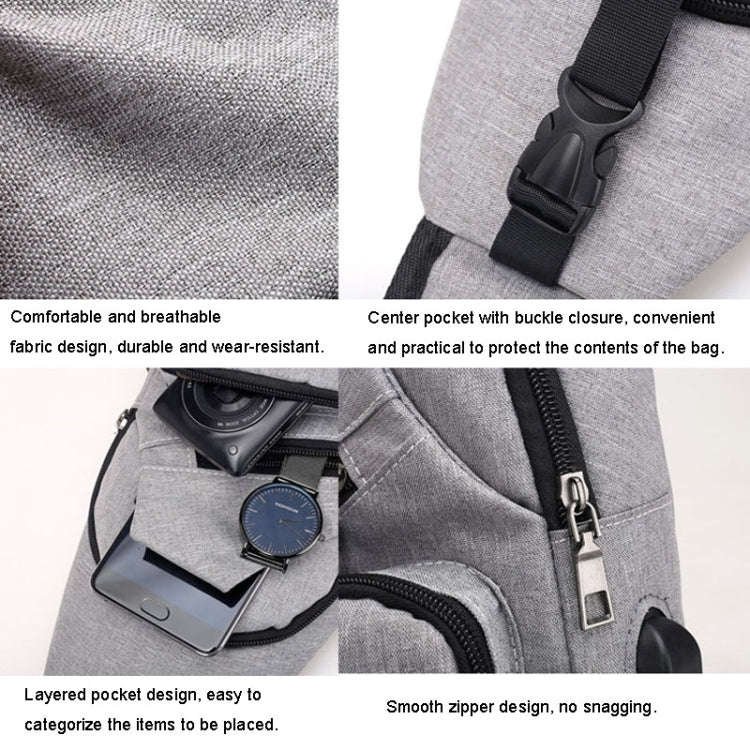 MeiJieLuo Simple Men Chest Bag Sports Youth Shoulder Crossbody Bag(Blue)