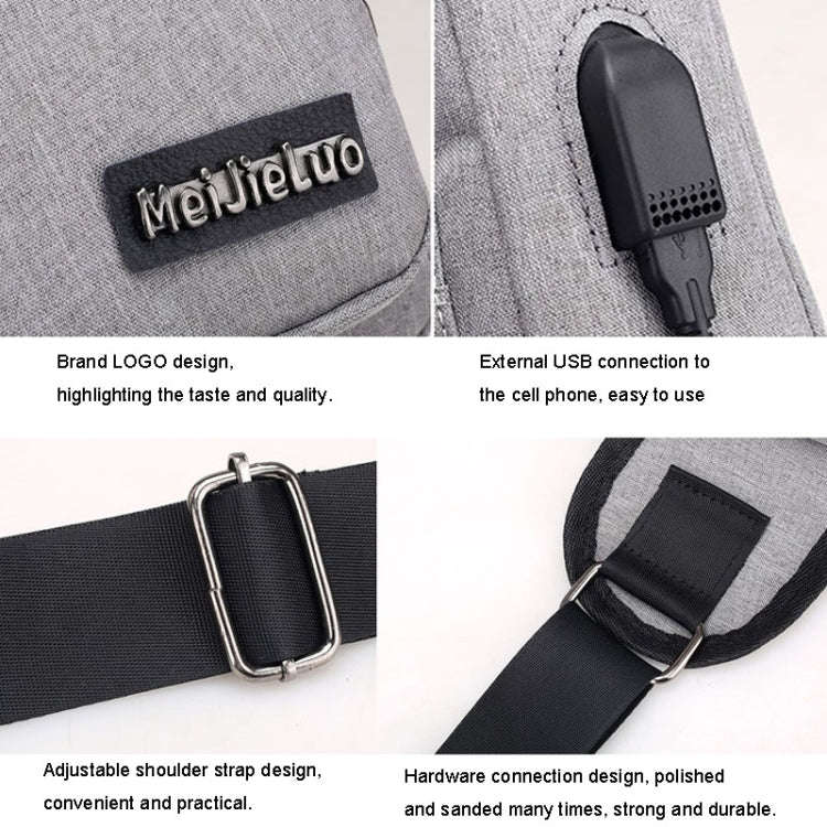 MeiJieLuo Simple Men Chest Bag Sports Youth Shoulder Crossbody Bag(Blue)