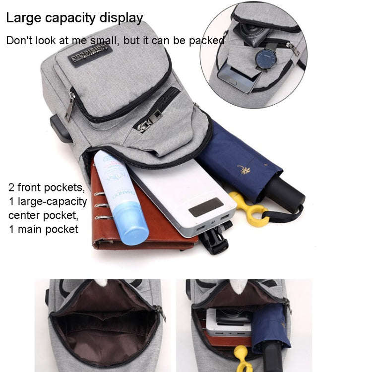 MeiJieLuo Simple Men Chest Bag Sports Youth Shoulder Crossbody Bag(Blue)