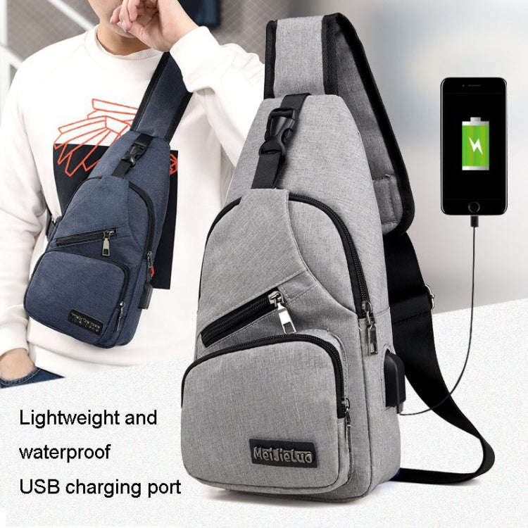 MeiJieLuo Simple Men Chest Bag Sports Youth Shoulder Crossbody Bag(Blue)