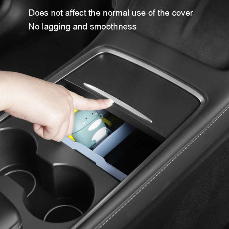 For Tesla Model 3 / Y Silicone Double Layer Storage Small Ice Box, Style: Center Front With Divid...