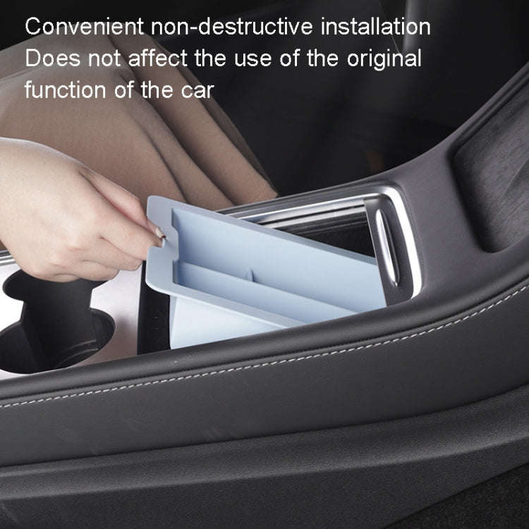 For Tesla Model 3 / Y Silicone Double Layer Storage Small Ice Box, Style: Center Front With Divid...