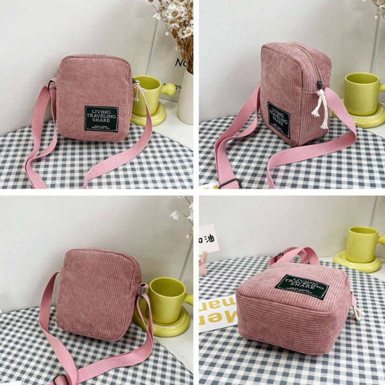 Casual Crossbody Versatile Shoulder Bag Simple Striped Velvet Small Square Bag(Grey)