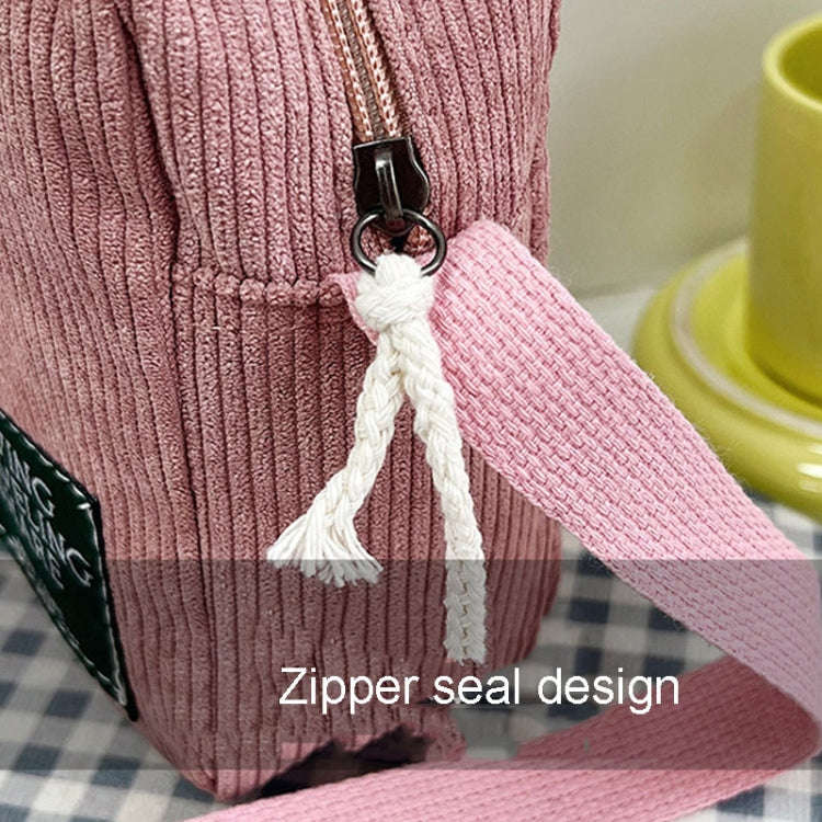 Casual Crossbody Versatile Shoulder Bag Simple Striped Velvet Small Square Bag(Pink)