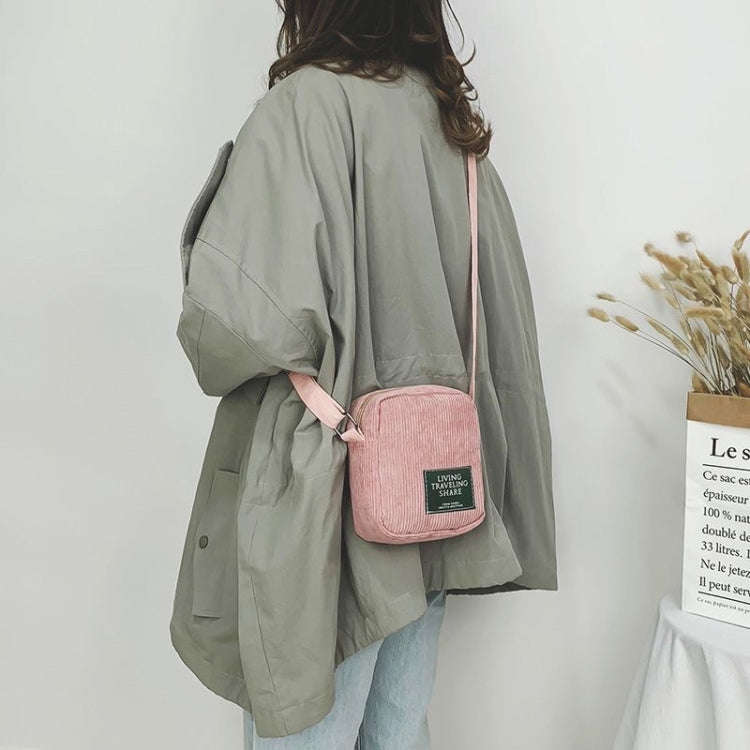 Casual Crossbody Versatile Shoulder Bag Simple Striped Velvet Small Square Bag(Grey)