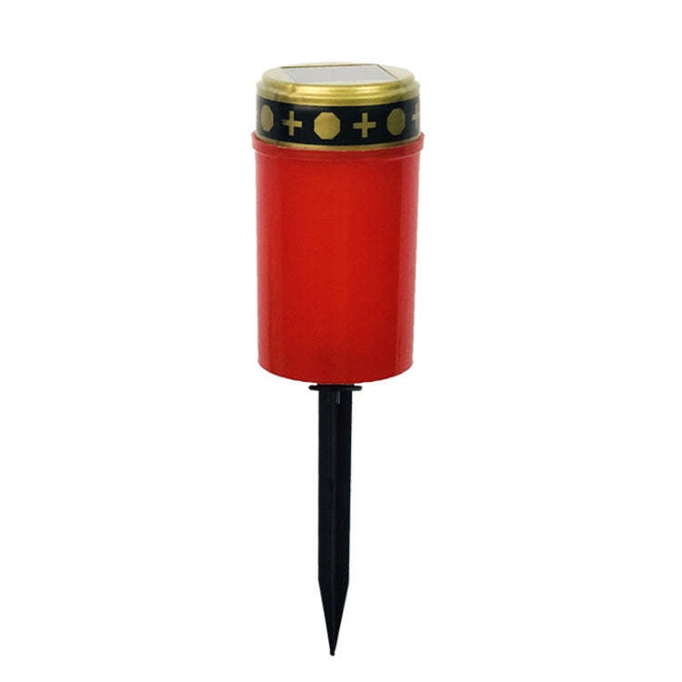 Solar Induction Graves Light Outdoor Waterproof LED Candle Light, Spec: With Ground Nails Red