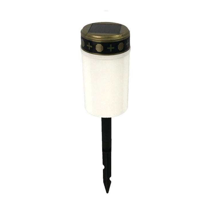 Solar Induction Graves Light Outdoor Waterproof LED Candle Light, Spec: With Ground Nails White