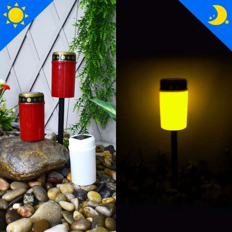 Solar Induction Graves Light Outdoor Waterproof LED Candle Light, Spec: Without Ground Nails Red