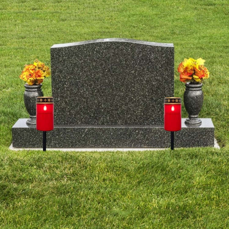 Solar Induction Graves Light Outdoor Waterproof LED Candle Light, Spec: With Ground Nails Red