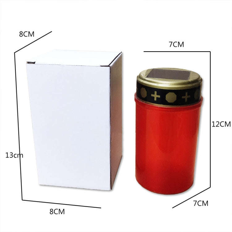 Solar Induction Graves Light Outdoor Waterproof LED Candle Light, Spec: With Ground Nails Red