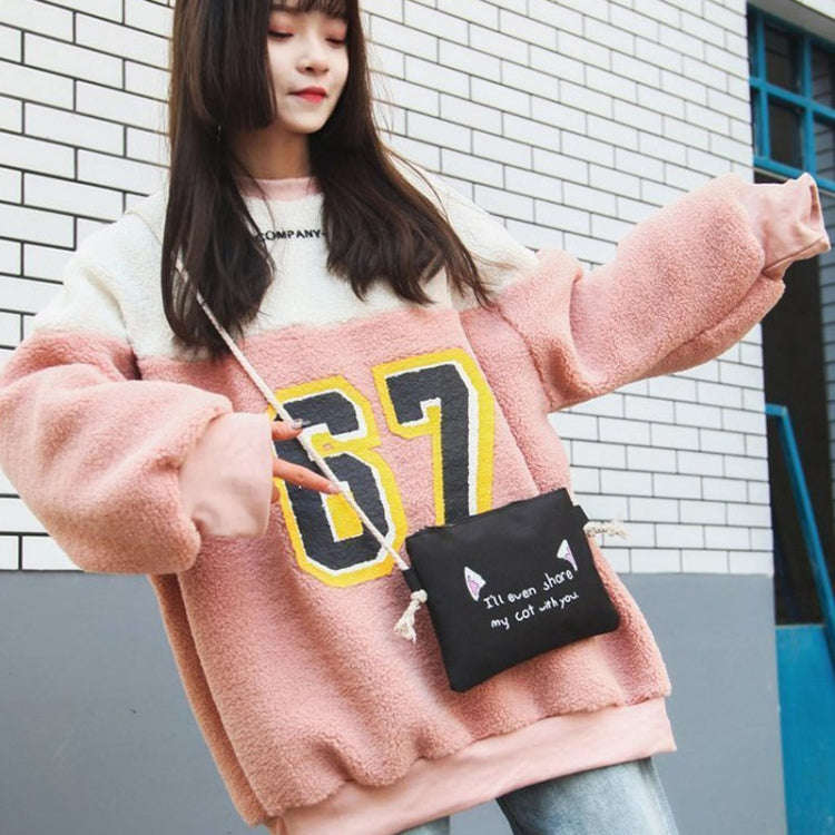 4pcs /Set Student Schoolbag Casual Outdoor Traveling Shoulder Bag(Pink)