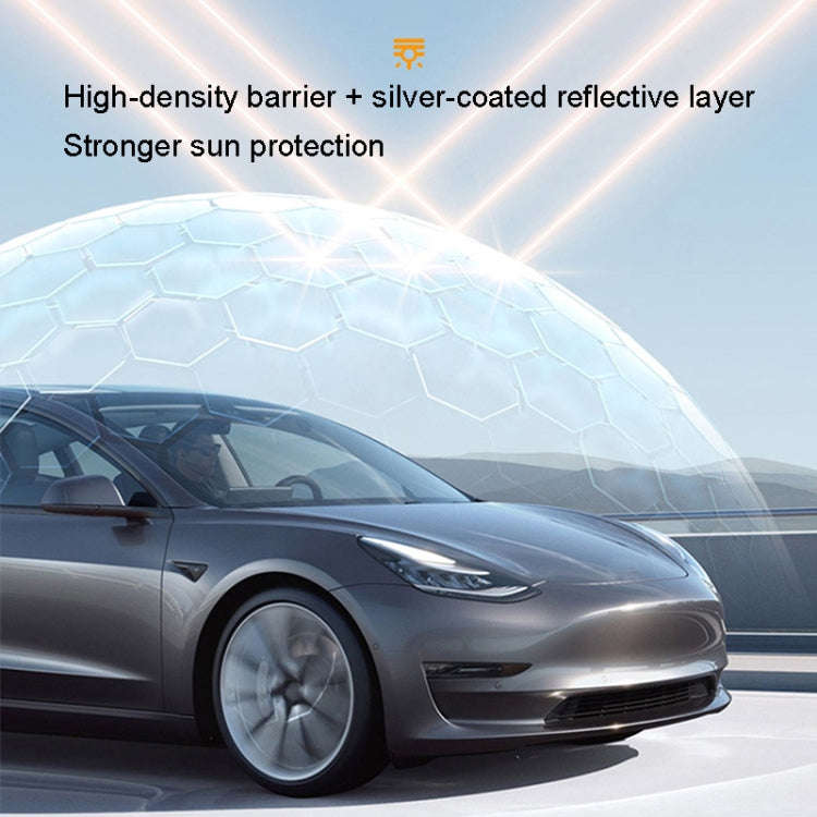2pcs /Set For Tesla Model Y Ice Crystal Sunshade Car Roof Front And Rear Sunroof Shade(Black)