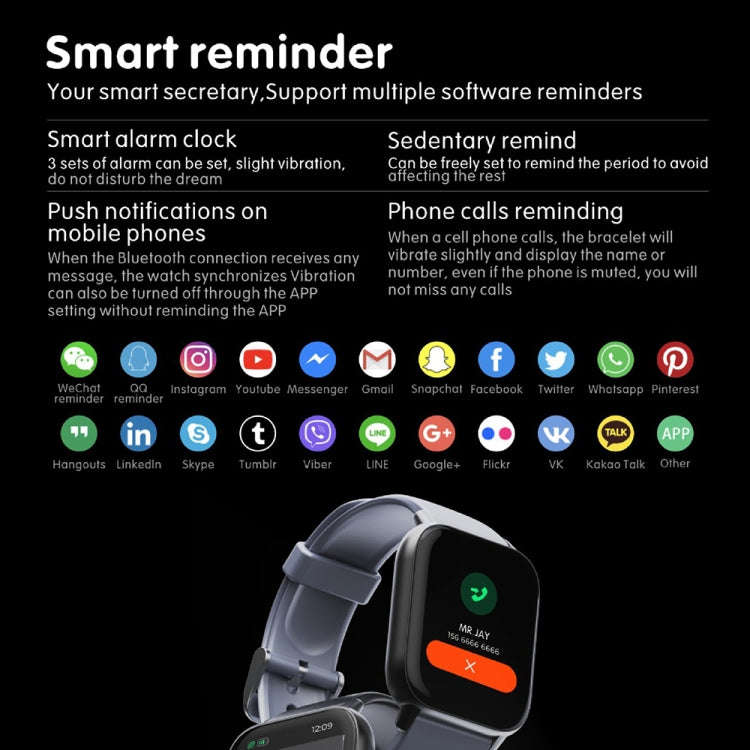 QS16Pro 1.83 inch Heart Rate / Blood Pressure Monitoring Waterproof Sports Smart Watch(Black)