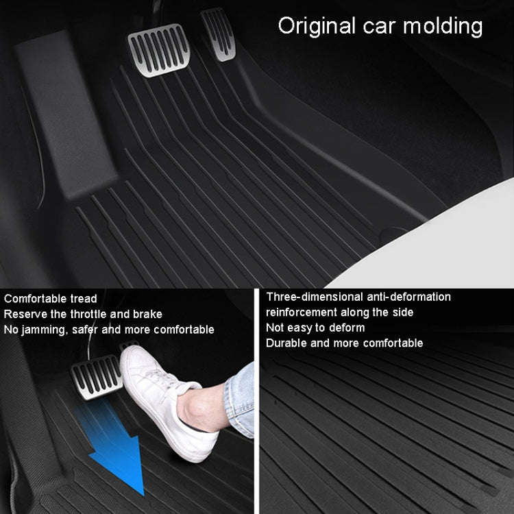 6pcs /Set For Tesla Model Y Double Layer TPE Injection Car Foot Mats Interior Accessories