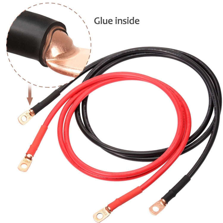 8AWG 3/8" Stud Ring Terminal Solder Cable Bare Copper Hole with Heat Shrink(Single)