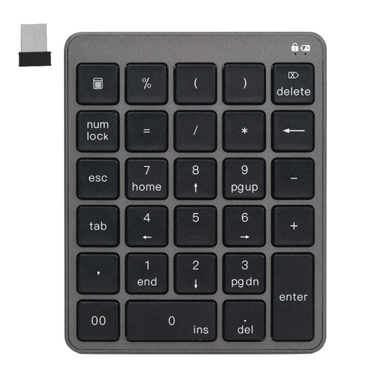 KN-980 28 Keys Portable Wireless Digital Quiet Keypad Computer External Digital Password Keypad(G...