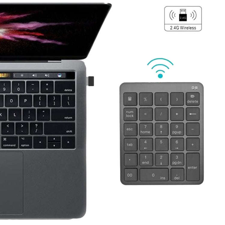 KN-980 28 Keys Portable Wireless Digital Quiet Keypad Computer External Digital Password Keypad(G...