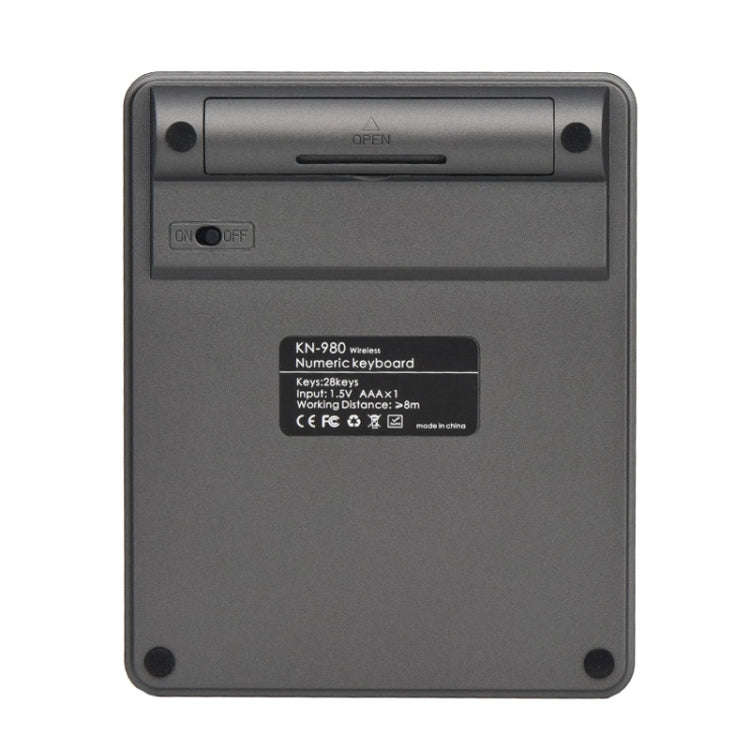 KN-980 28 Keys Portable Wireless Digital Quiet Keypad Computer External Digital Password Keypad(G...