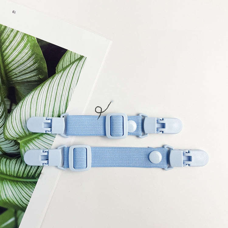 School Bag Shoulder Strap Clip Adjustable Elasticity Anti-Falling Clip For Children Overalls(Blue)