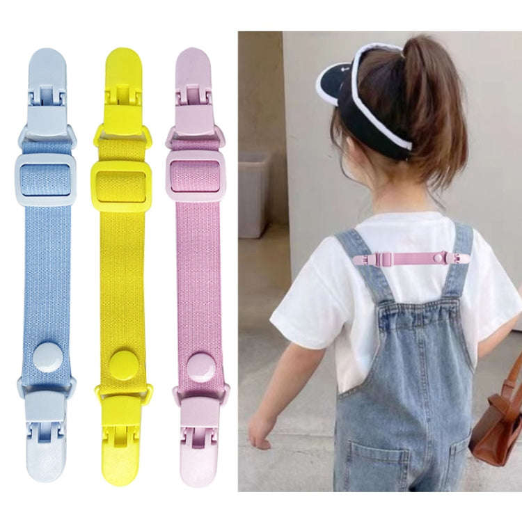 School Bag Shoulder Strap Clip Adjustable Elasticity Anti-Falling Clip For Children Overalls(Yellow)
