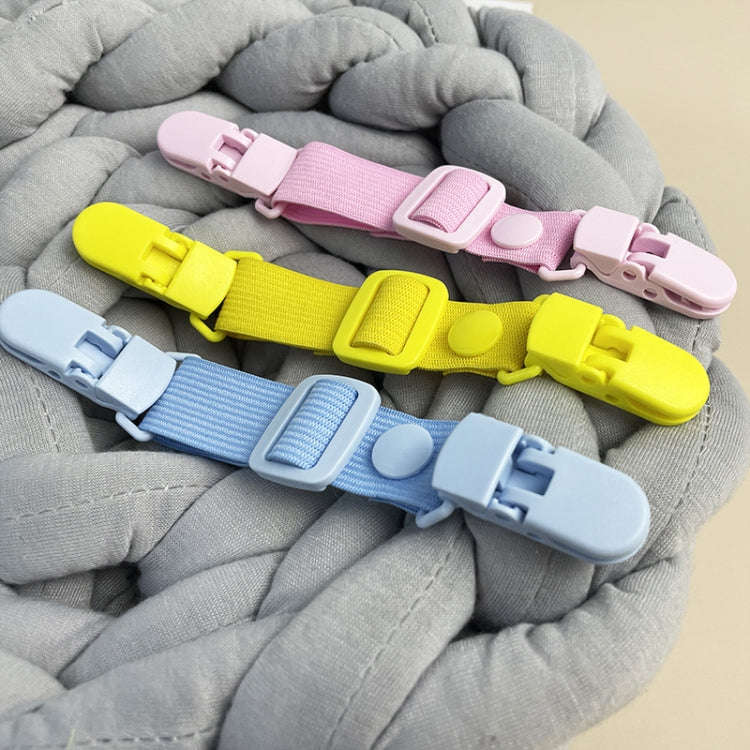 School Bag Shoulder Strap Clip Adjustable Elasticity Anti-Falling Clip For Children Overalls(Yellow)