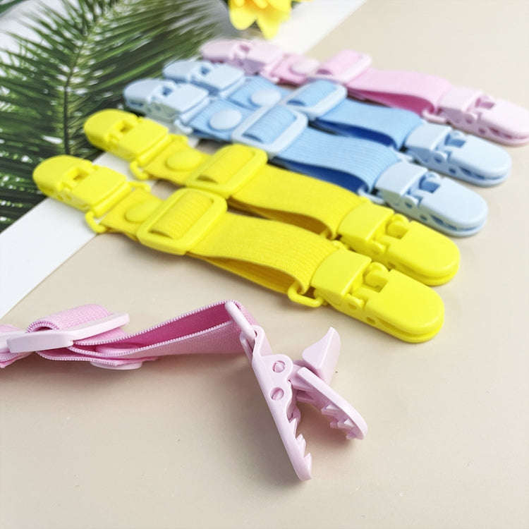 School Bag Shoulder Strap Clip Adjustable Elasticity Anti-Falling Clip For Children Overalls(Yellow)