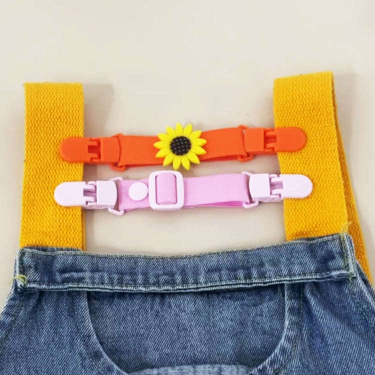 School Bag Shoulder Strap Clip Adjustable Elasticity Anti-Falling Clip For Children Overalls(Yellow)