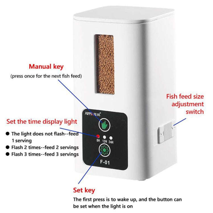 XINMA F-01 400ml Fish Tank Automatic Feeding Device Aquarium Intelligente Timing High-capacity Fi...