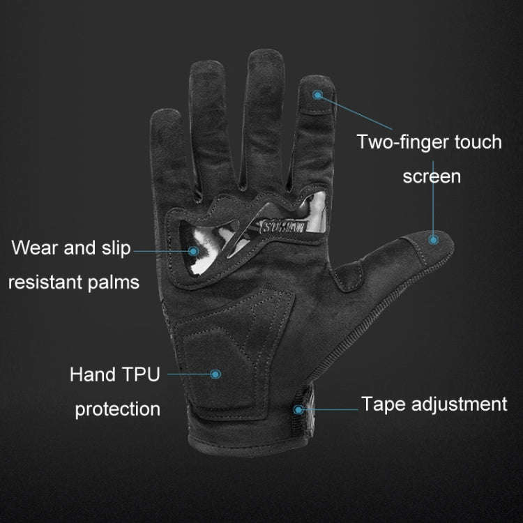 SOMAN Motorcycle Riding Anti-fall Breathable Anti-slip Carbon Fiber Gloves, Size: XXL(Black)