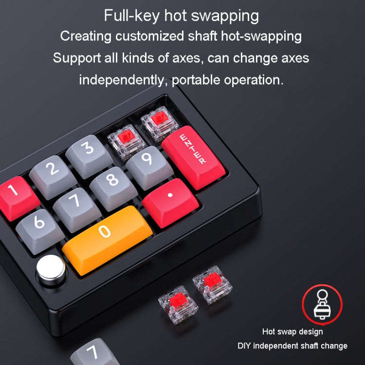 MKESPN 13 Keys RGB Multi-Function Macro Programming Mechanical Keypad Wired With Knob Keyboard(Bl...