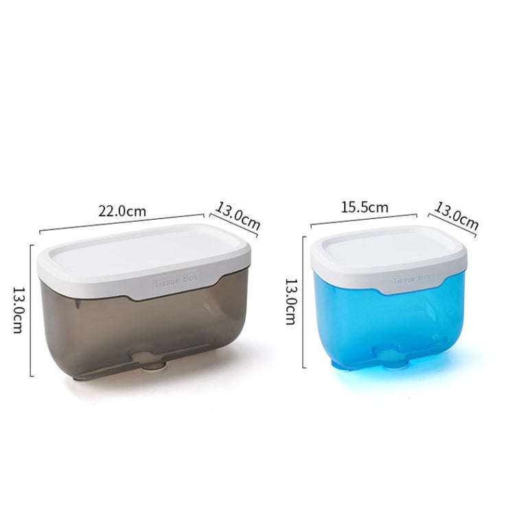 Punch-free Bathroom Transparent Waterproof Tissue Box Toilet Wall-mounted Storage Rack, Size: Sma...