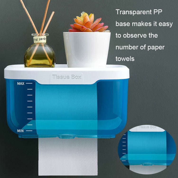 Punch-free Bathroom Transparent Waterproof Tissue Box Toilet Wall-mounted Storage Rack, Size: Sma...
