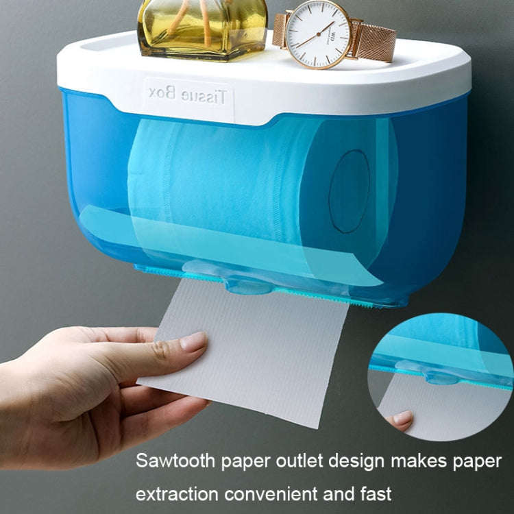 Punch-free Bathroom Transparent Waterproof Tissue Box Toilet Wall-mounted Storage Rack, Size: Sma...