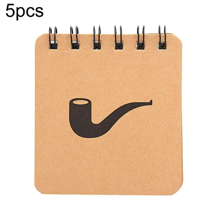 5pcs Small Portable Notebook Mini Pocket Coil Notes, Model: Pipe