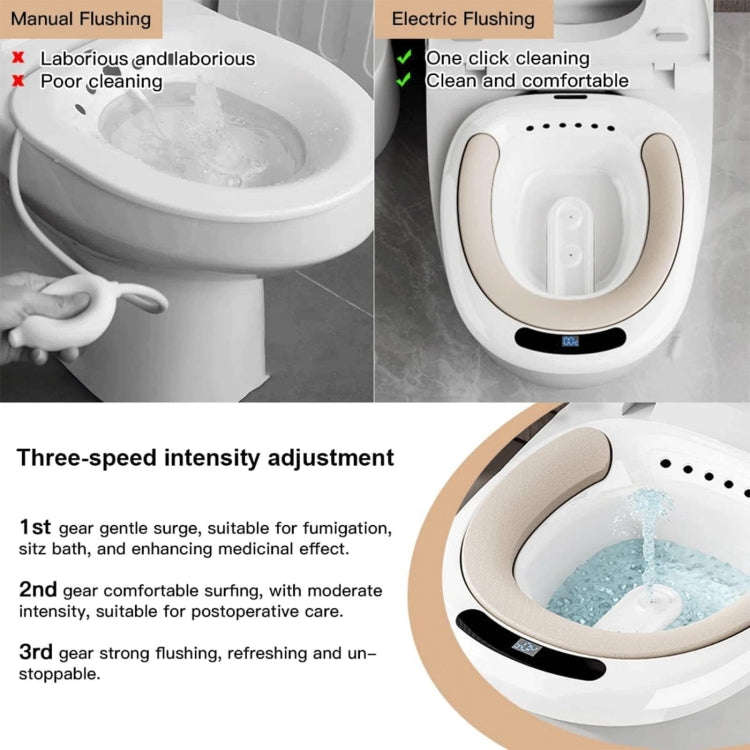 Electric Sitz Bath Temperature Digital Display Hip Basin Bidet, Spec: PVC Cushion White