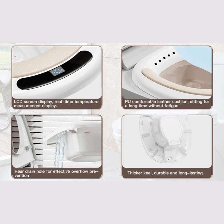 Electric Sitz Bath Temperature Digital Display Hip Basin Bidet, Spec: PVC Cushion White