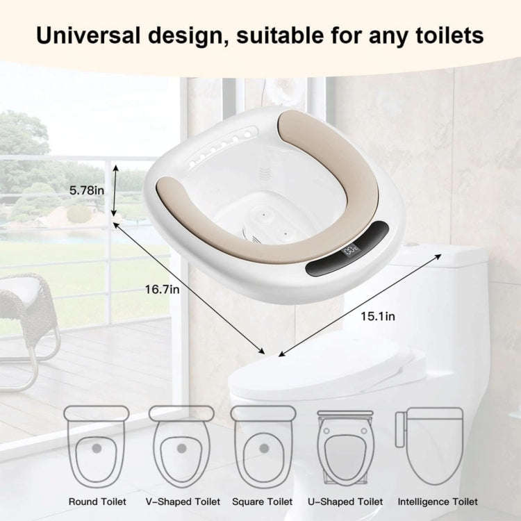 Electric Sitz Bath Temperature Digital Display Hip Basin Bidet, Spec: PVC Cushion White