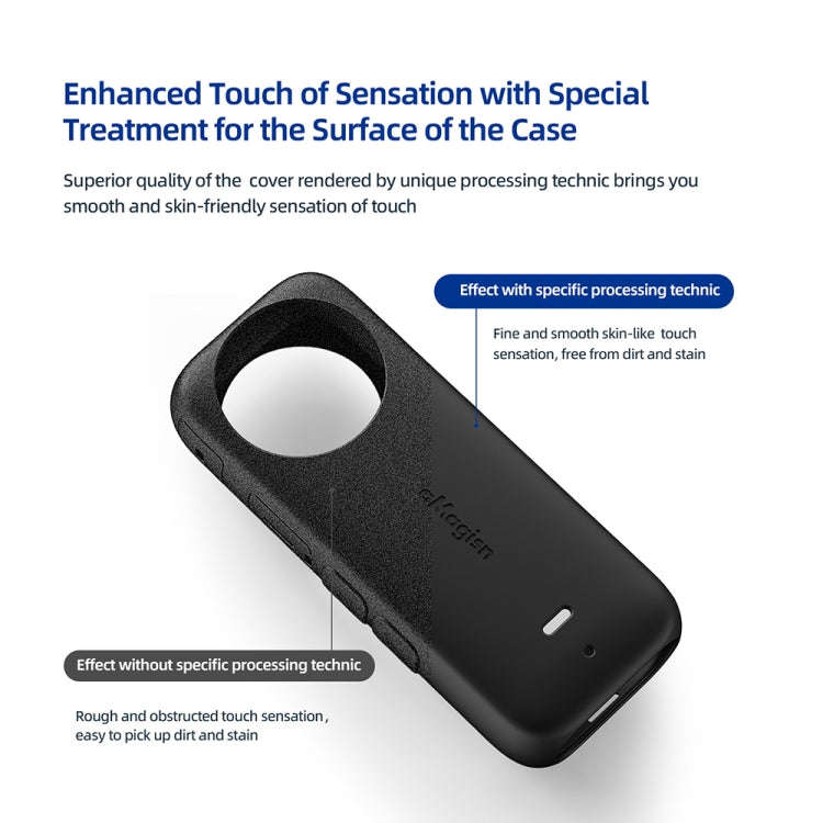 For Insta360 X3 AMagisn Body Silicone Protective Cover, Style: Body+Lens Case (Blue)