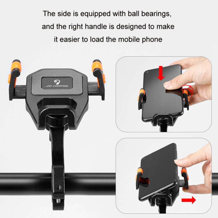 JO HORSE Aluminum Alloy Bicycle Riding Mobile Phone Navigation Roller Fixed Bracket, Color: Titan...