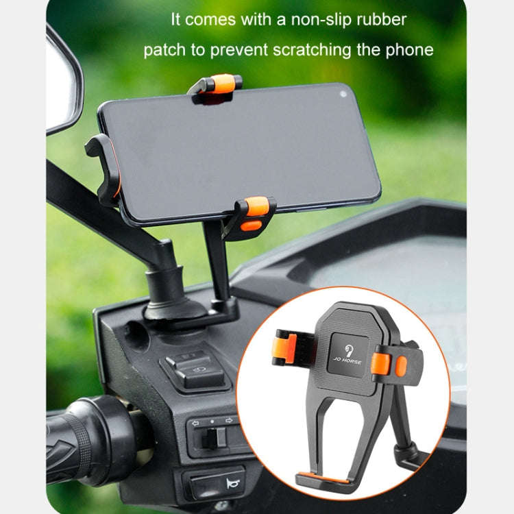 JO HORSE Aluminum Alloy Bicycle Riding Mobile Phone Navigation Roller Fixed Bracket, Color: Titan...