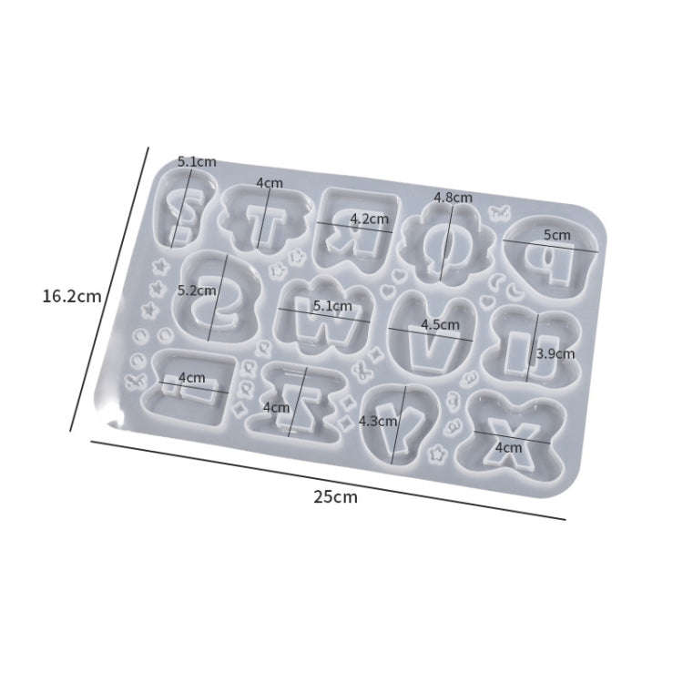 Crystal Epoxy Resin Lace Letter Mold Symbol Pendant Silicone Mold, Spec: 02