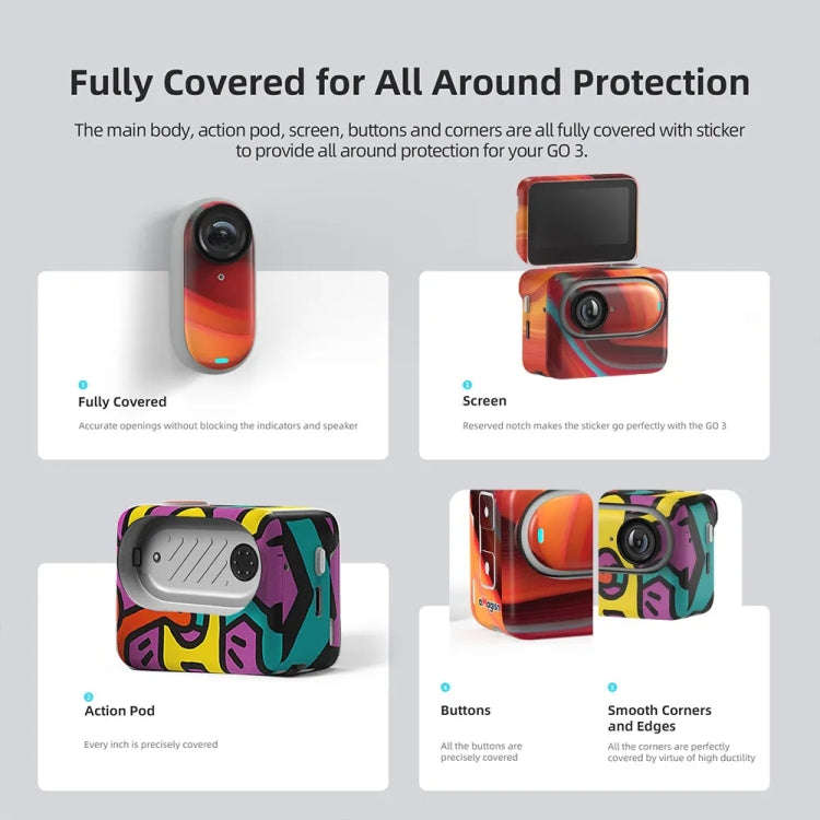 For Insta360 GO 3 / GO 3S AMagisn Body Sticker Protective Film Action Camera Accessories, Style: ...