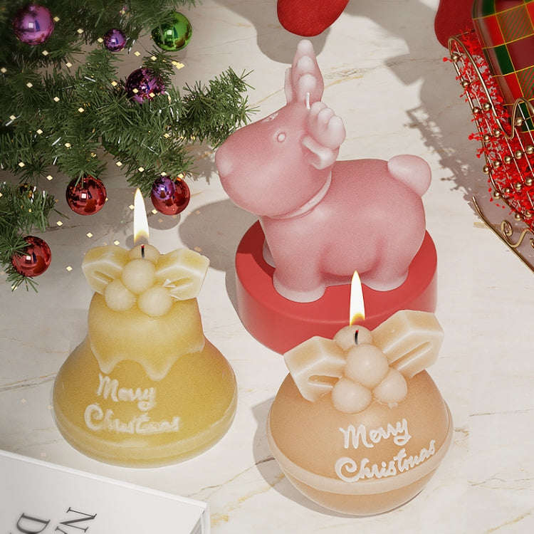 Christmas Crystal Silicone Mold DIY Snowman Elk Candle, Spec: Christmas Deer 001