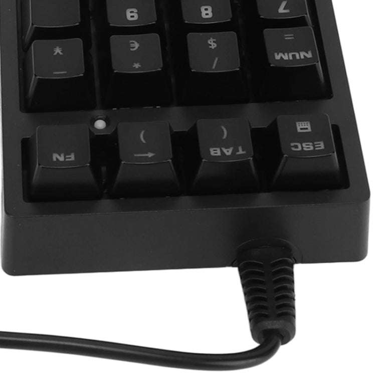 198I K21 Wired Mechanical Dightal Keyboard Multifunction Button RGB Backlight Office Keypad(Black)