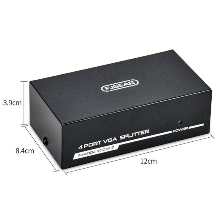 FJGEAR FJ-2004 VGA Splitter 1 In 4 Out Computer Vedio Output Splitter, EU Plug