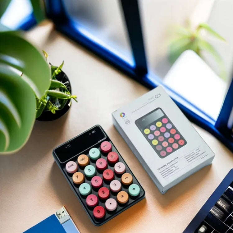 Q3 2.4G Mini Wireless Office Digital Keyboard Cash Register Financial Accounting Password Keypad(...