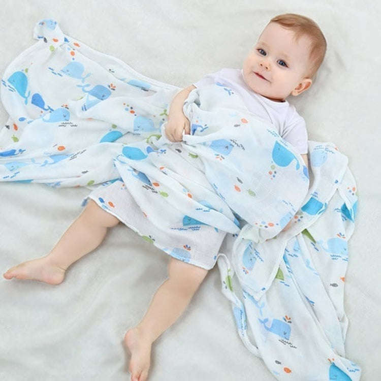 Cartoon Baby Soft Gauze Quilt Swaddle Cotton Bath Towel 117 X 117cm, Style: Pink Bunny