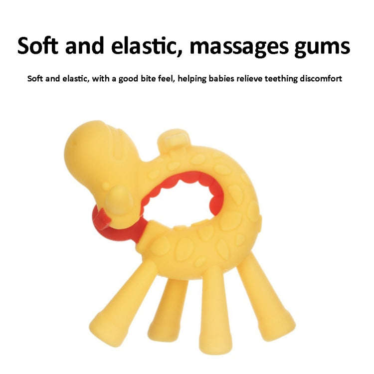 XUNYI Baby Giraffe Rattles Teether Kids Silicone Bite Toy, Spec: Drop Box Yellow